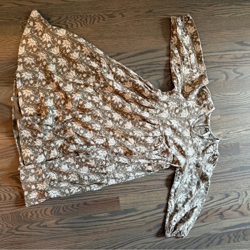Rylee + Cru Taupe Floral Dress